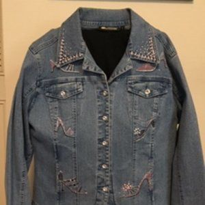 Christine Alexander Denim Jacket--Swarovski SHOES